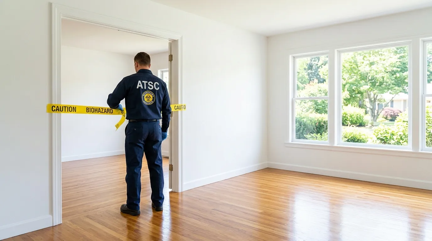 Certified biohazard cleanup crew performing Decomposition Cleanup in Butner